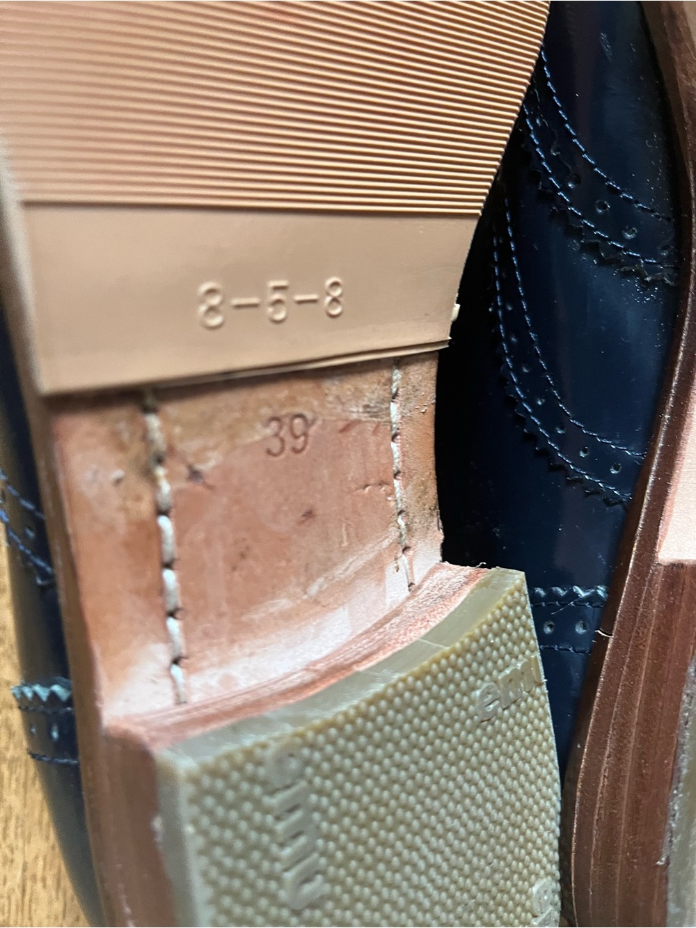 Boden Navy Patent Leather Wingtip Loafers - Picture 7 of 9